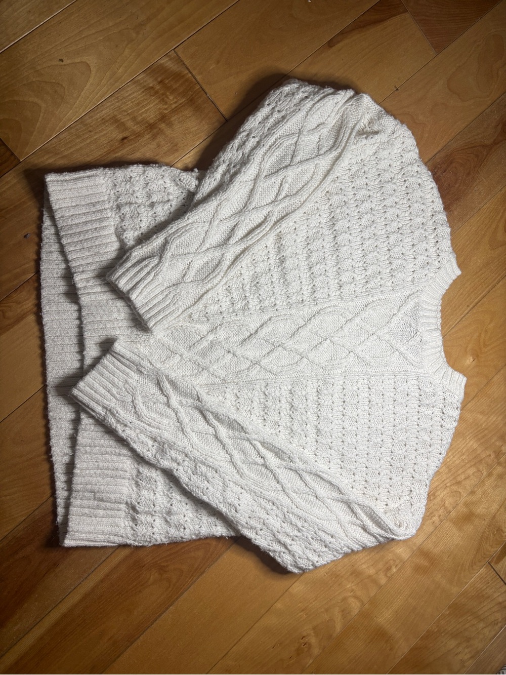 Cream Cable-Knit Women's Sweater